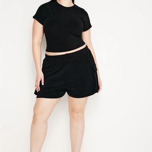 NWT Good American Black TERRY CARGO SHORTS size 3XL